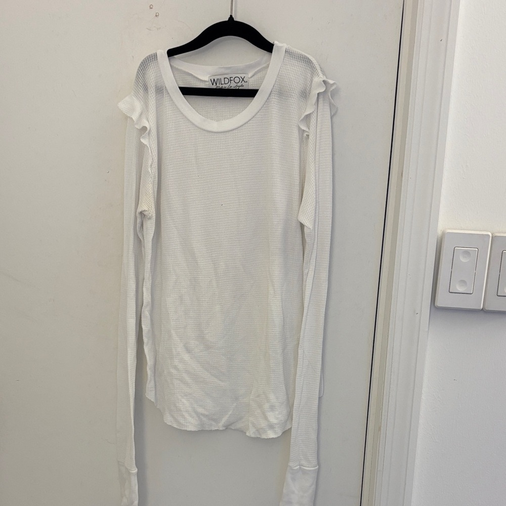 Wildfox White Long Sleeve Top